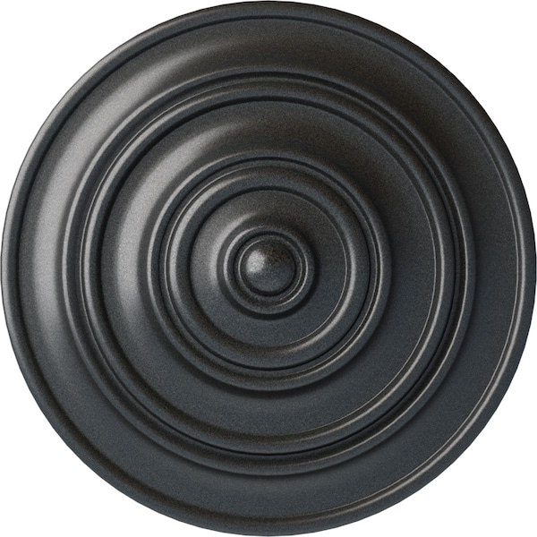 Ekena Millwork Classic Ceiling Medallion (Fits Canopies up to 4 1/8"), Hand-Painted Pewter, 13 1/4"OD x 1/2"P CM13CLPES - main